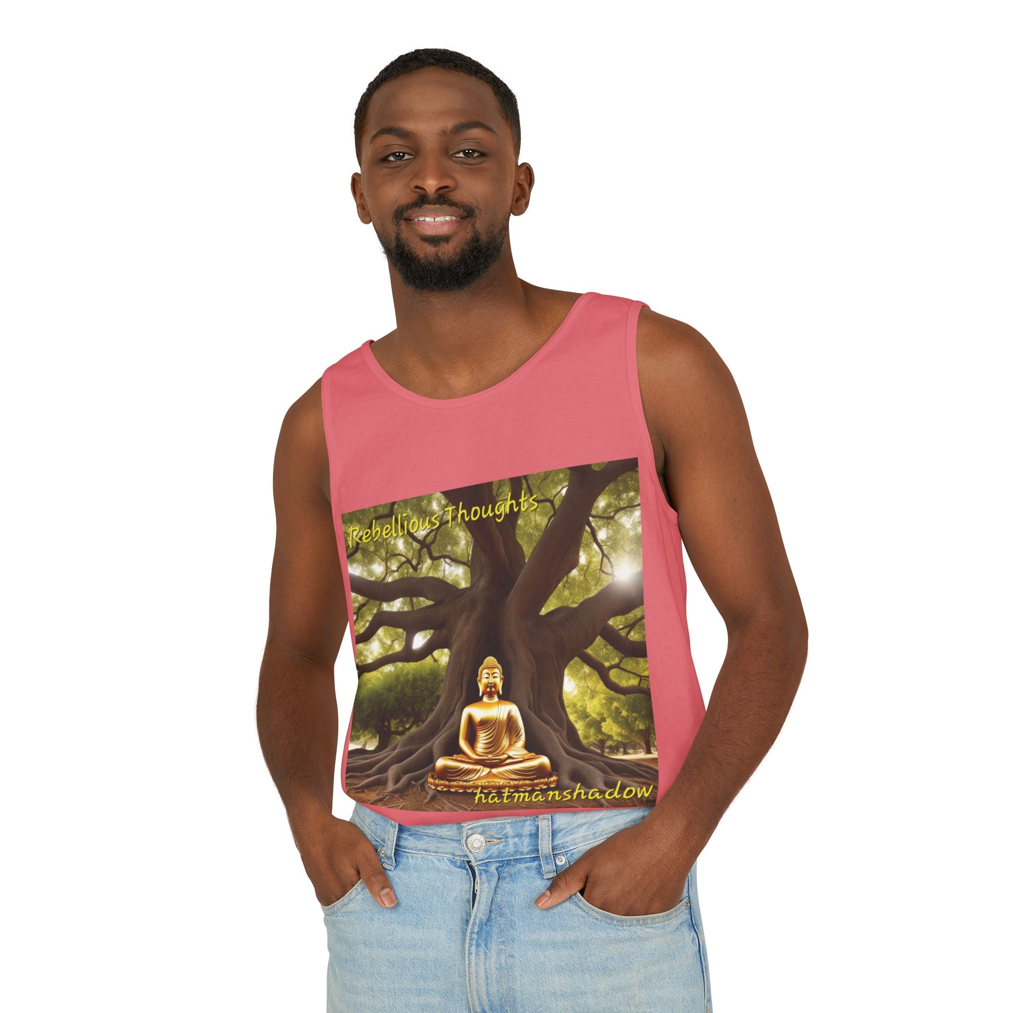 Buddha Under Bodhi Tree Tank Top — 'Be Hellow & Thoughtful' Spiritual Meditation Tee