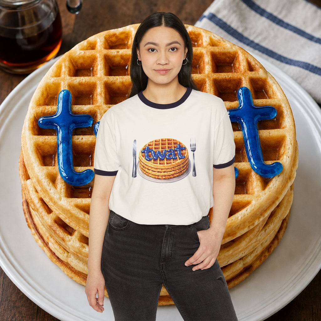 Twat Waffle Graphic Ringer T-Shirt