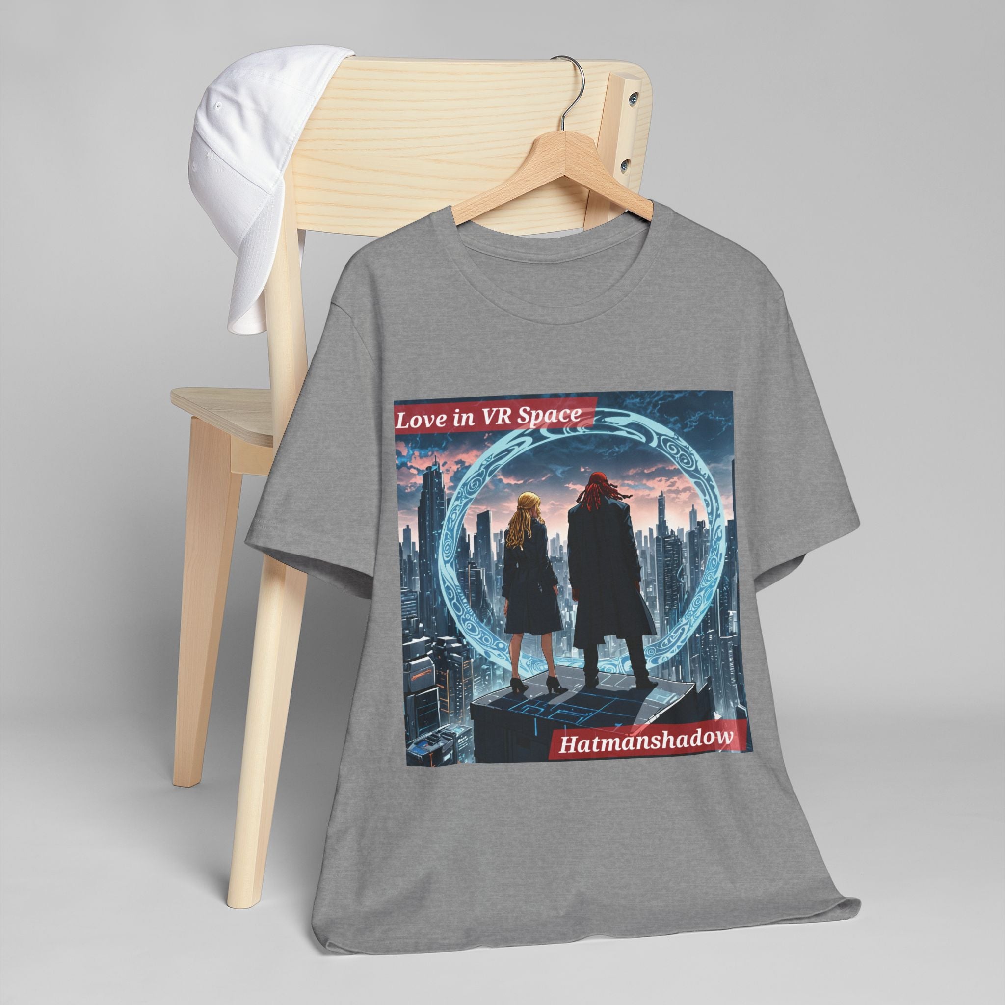 VR Love Graphic T-Shirt — "Love in VR Space" Sci‑Fi Couple Tee
