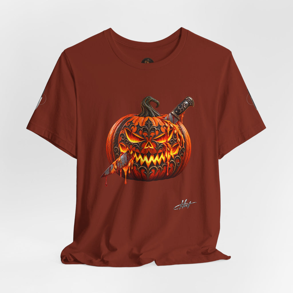 Gothic Carved Pumpkin Unisex Jersey Short Sleeve Tee