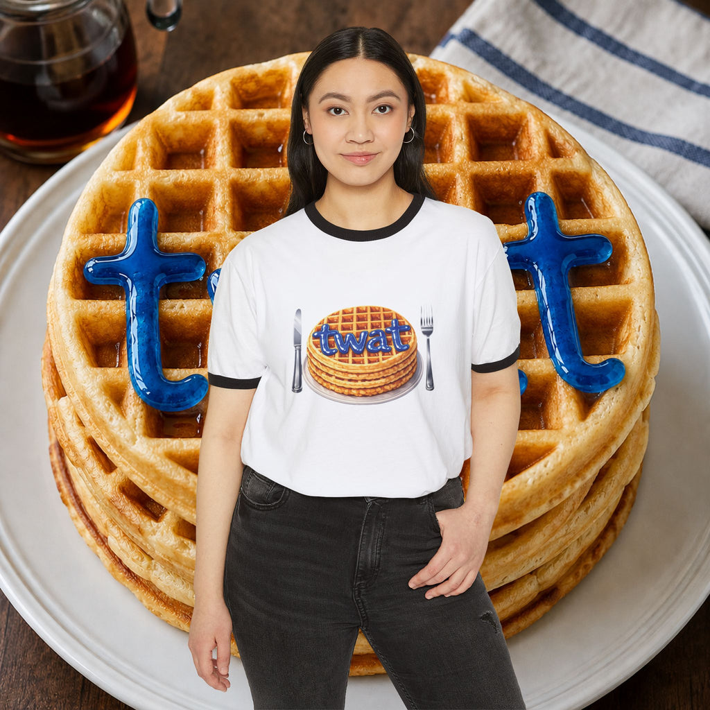 Twat Waffle Graphic Ringer T-Shirt