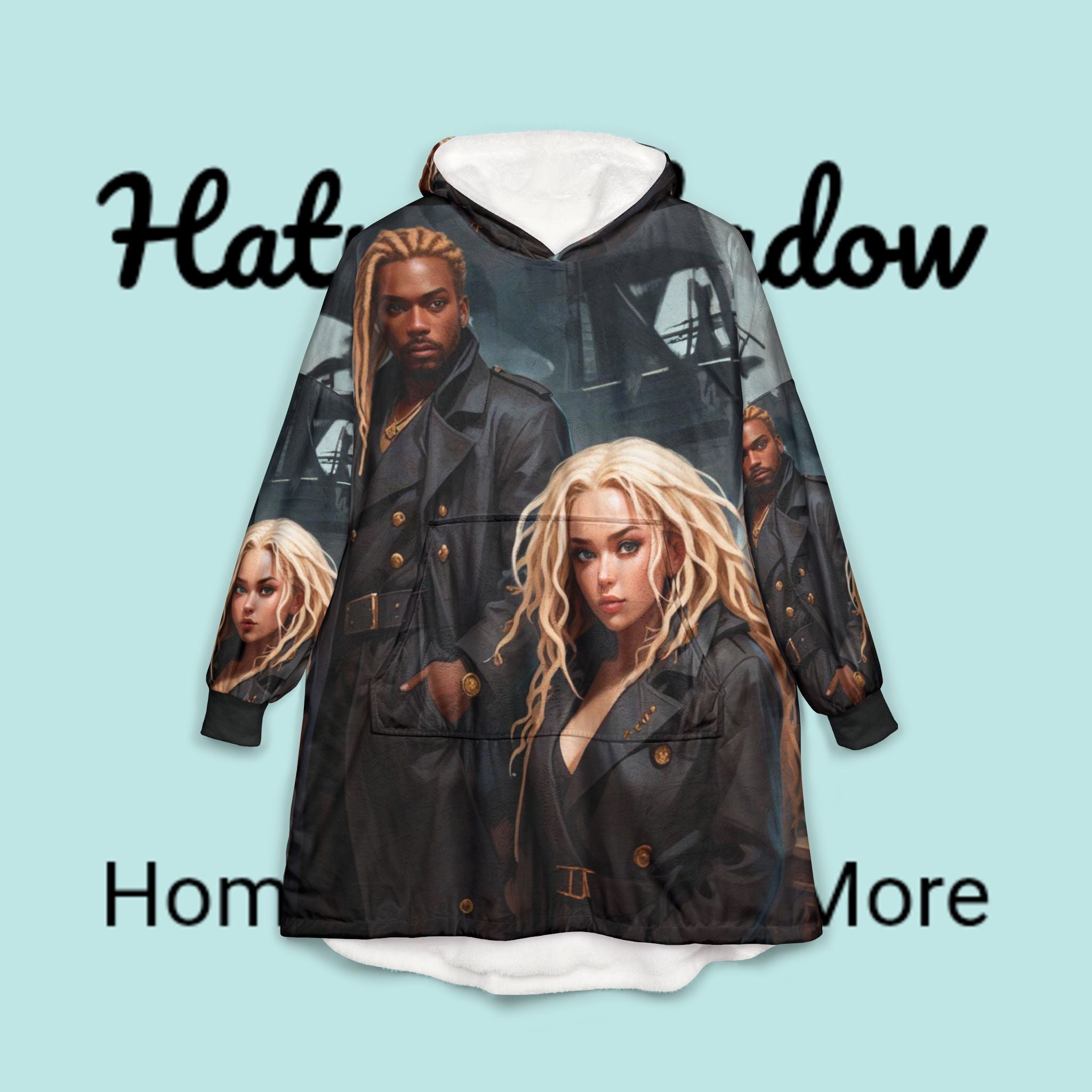 Hooded Blanket – Fantasy Crew Cozy Throw with Dramatic Portraits