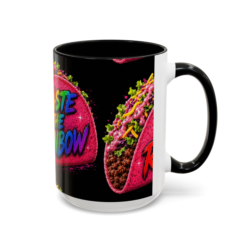 Taste The Rainbow Taco Coffee Mug — Colorful Novelty Accent Mug (11/15oz)