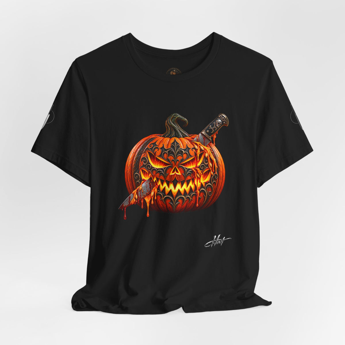 Gothic Carved Pumpkin Unisex Jersey Short Sleeve Tee