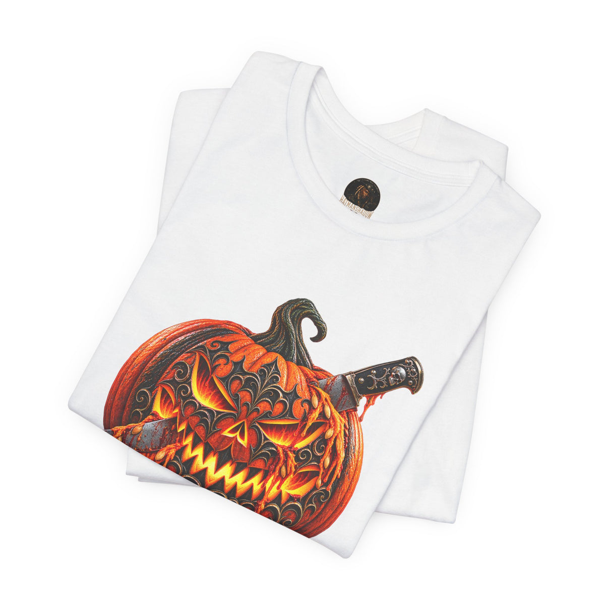 Gothic Carved Pumpkin Unisex Jersey Short Sleeve Tee