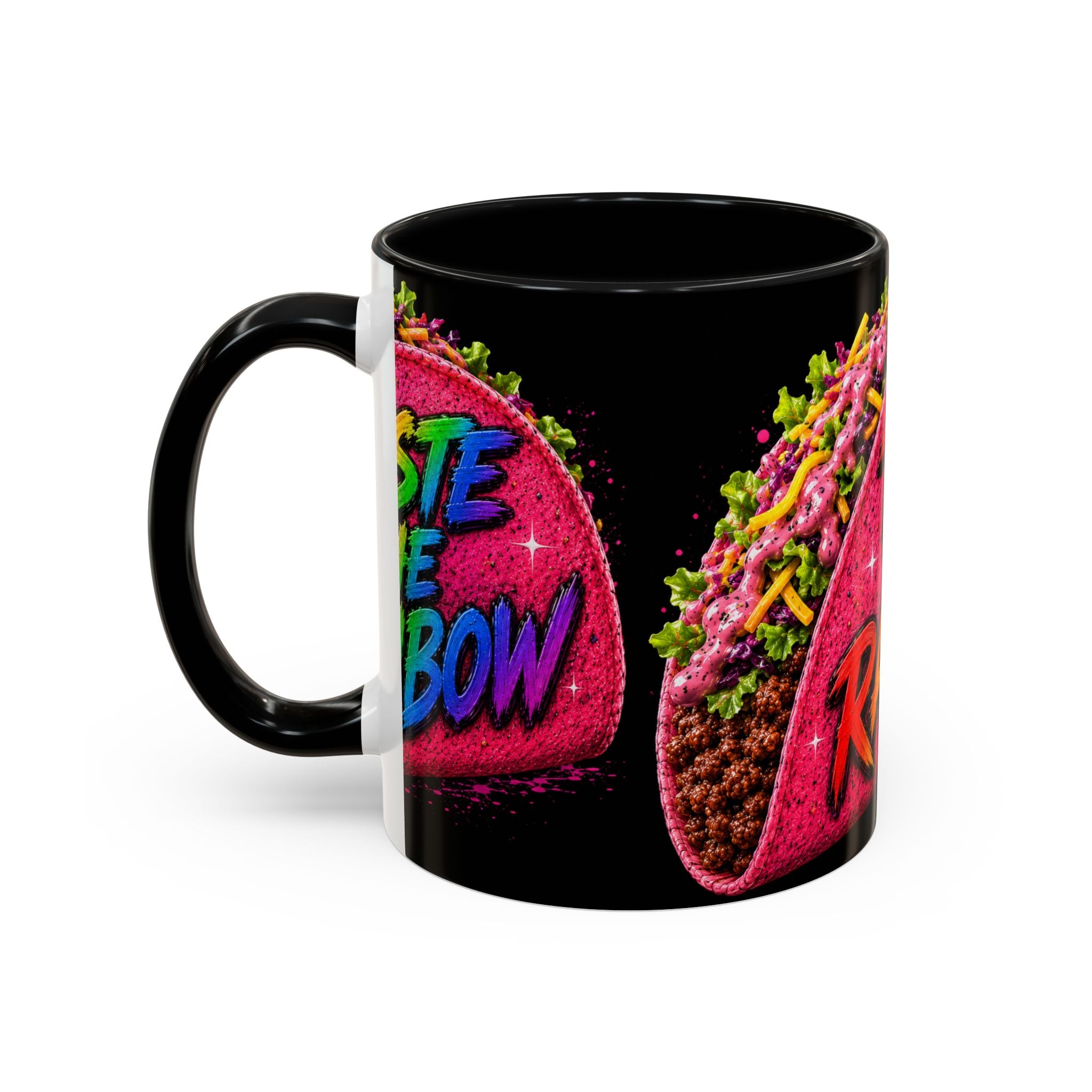 Taste The Rainbow Taco Coffee Mug — Colorful Novelty Accent Mug (11/15oz)