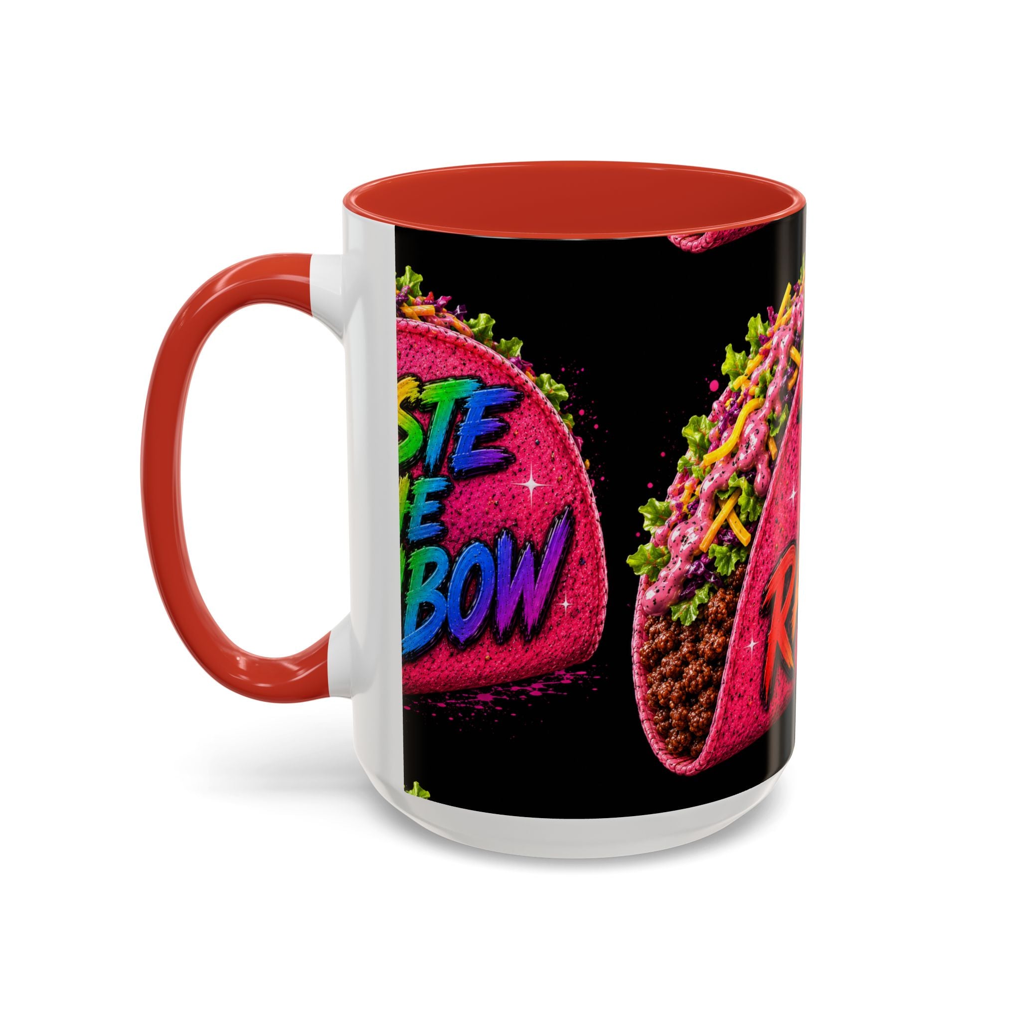 Taste The Rainbow Taco Coffee Mug — Colorful Novelty Accent Mug (11/15oz)