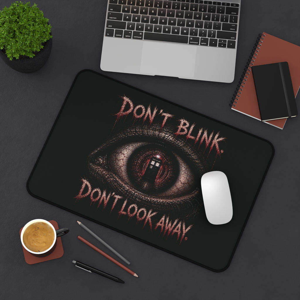 Horror Eye Desk Mat — "Don't Blink. Don't Look Away." Gaming/Office Mouse Pad