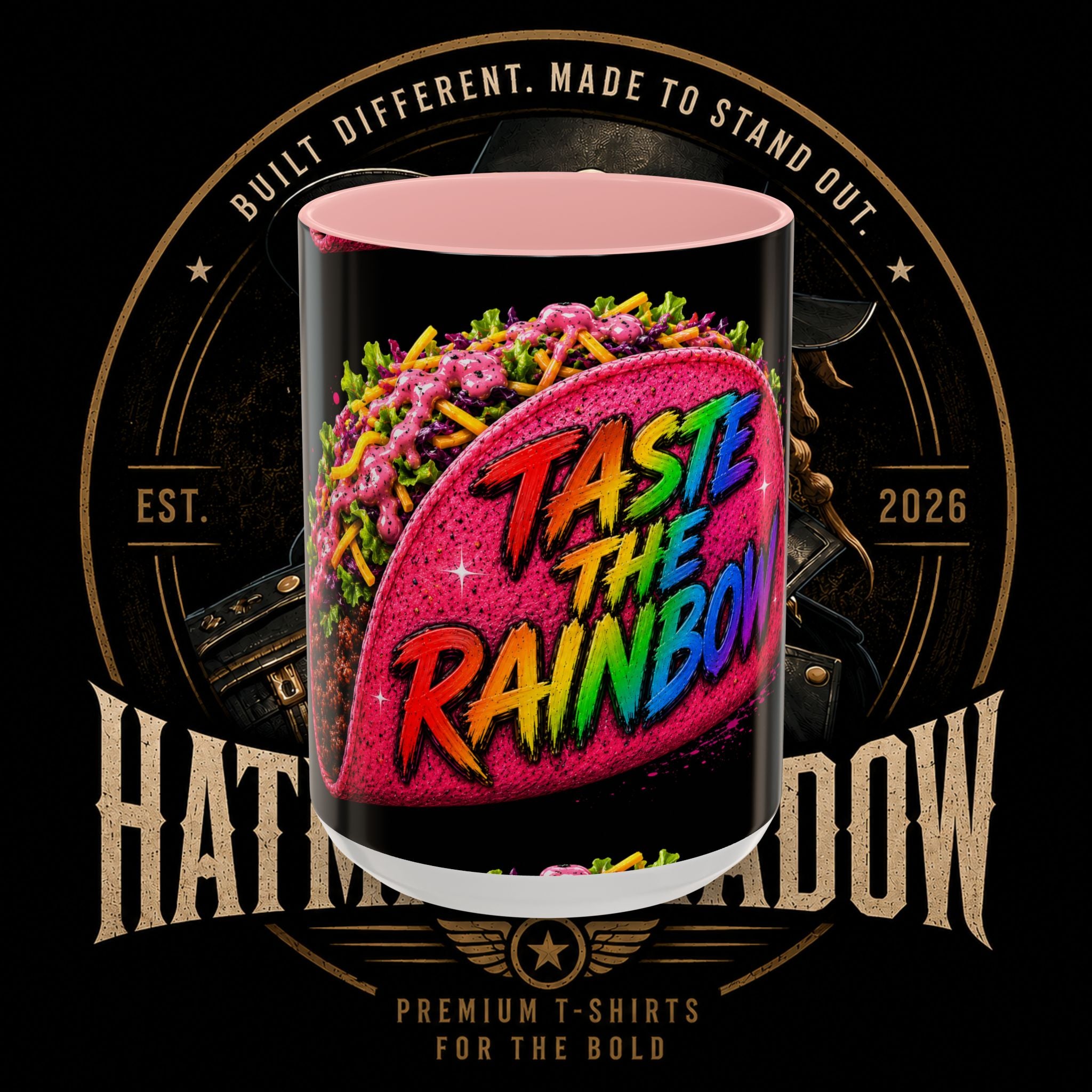 Taste The Rainbow Taco Coffee Mug — Colorful Novelty Accent Mug (11/15oz)