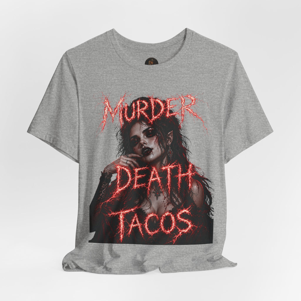 Graphic Tee — "Murder Death Tacos" Gothic Horror Taco Shirt