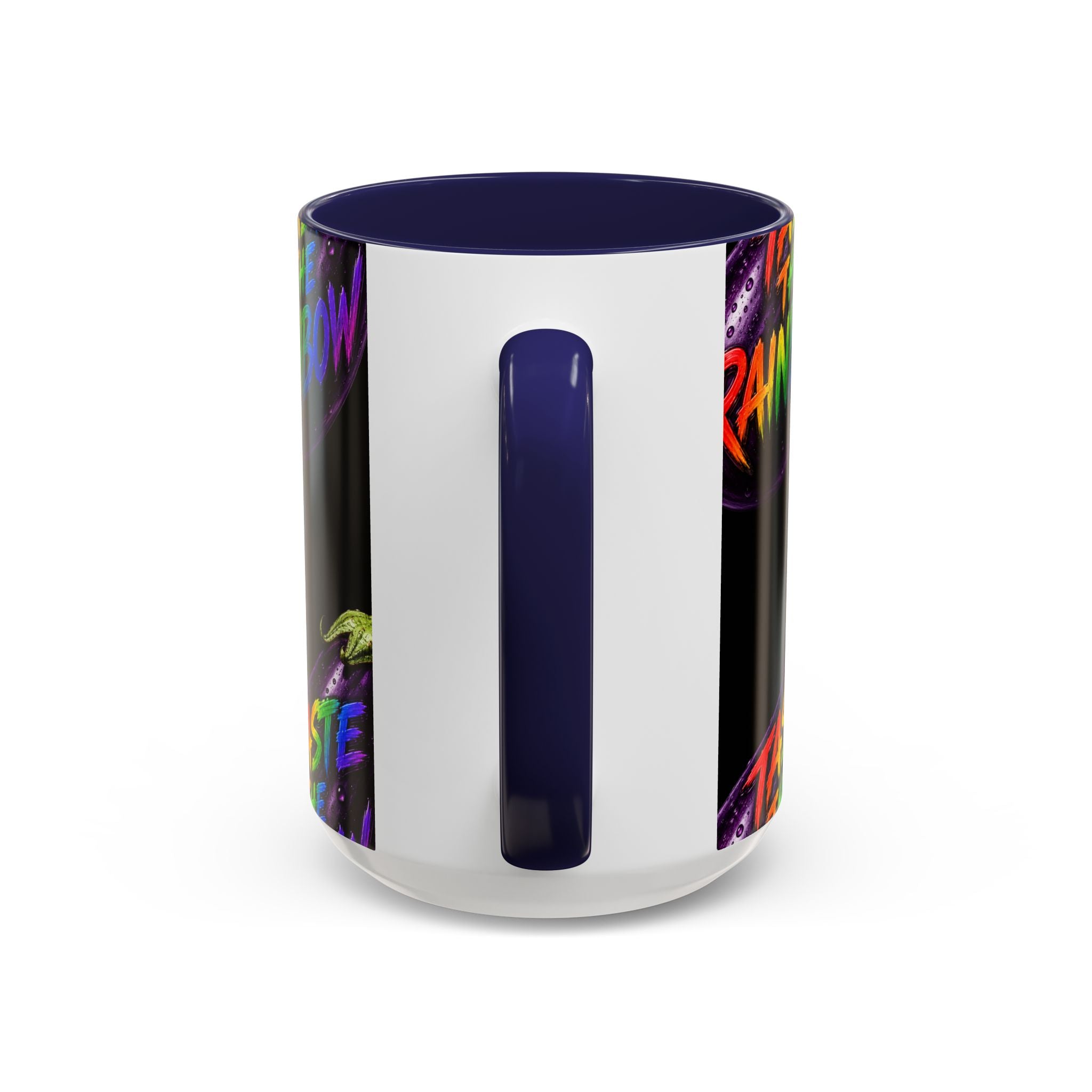 Taste the Rainbow Eggplant Coffee Mug — Pride Rainbow Accent Mug (11/15oz)