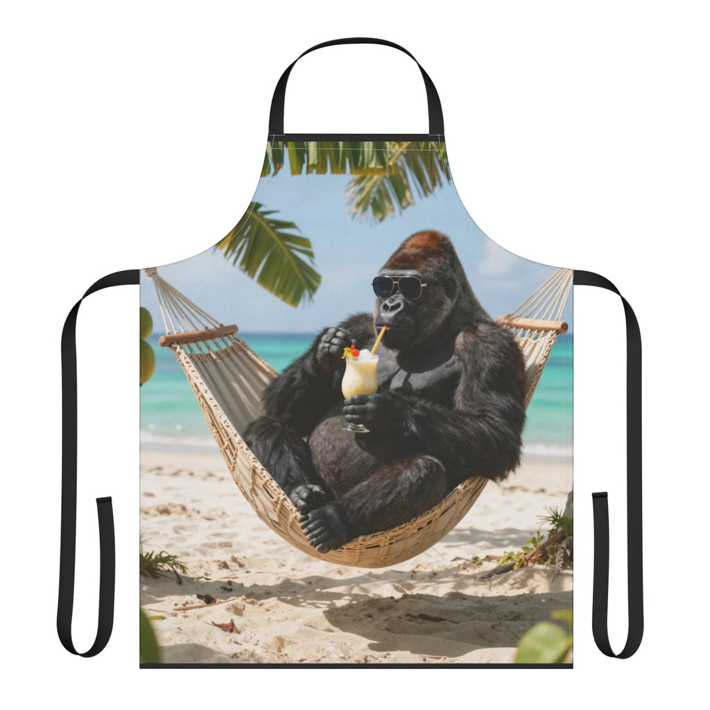 Tropical Gorilla Beach Apron – Funny Hammock Cocktail Kitchen Apron