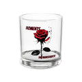 Moments Red Rose Rocks Glass — 10oz Whiskey Tumbler with 'MOMENTS' Design