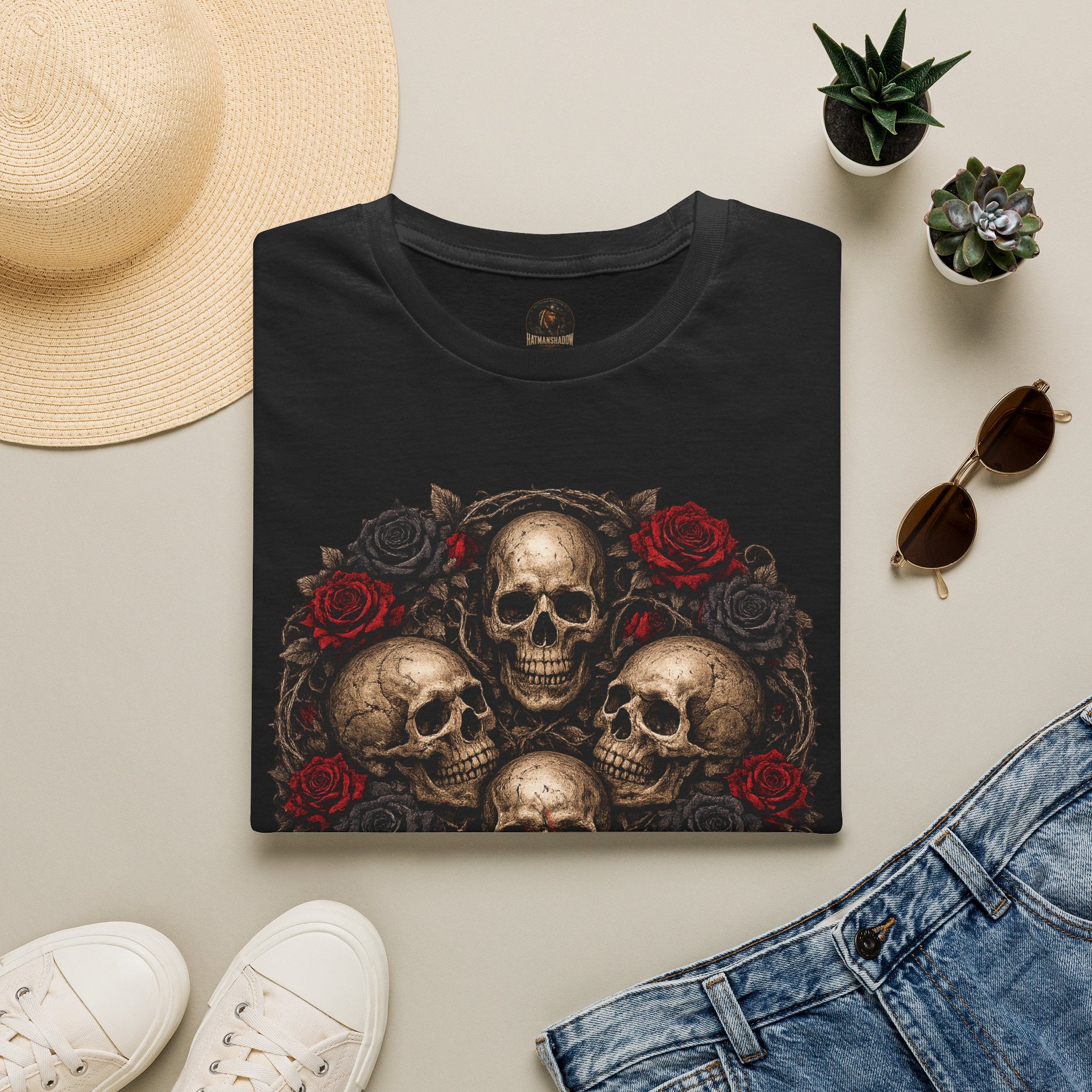 Skull & Roses T-Shirt — "Nothing Lasts Forever" Gothic Graphic Tee