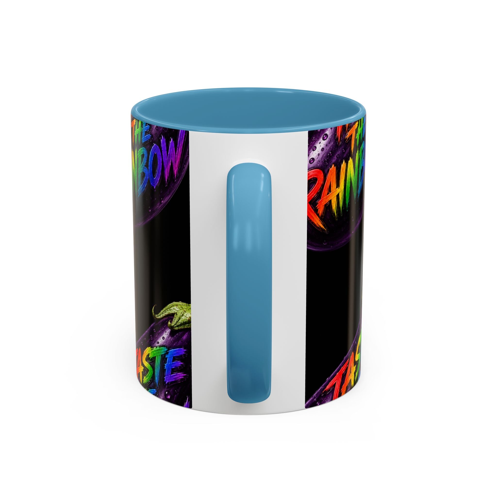 Taste the Rainbow Eggplant Coffee Mug — Pride Rainbow Accent Mug (11/15oz)