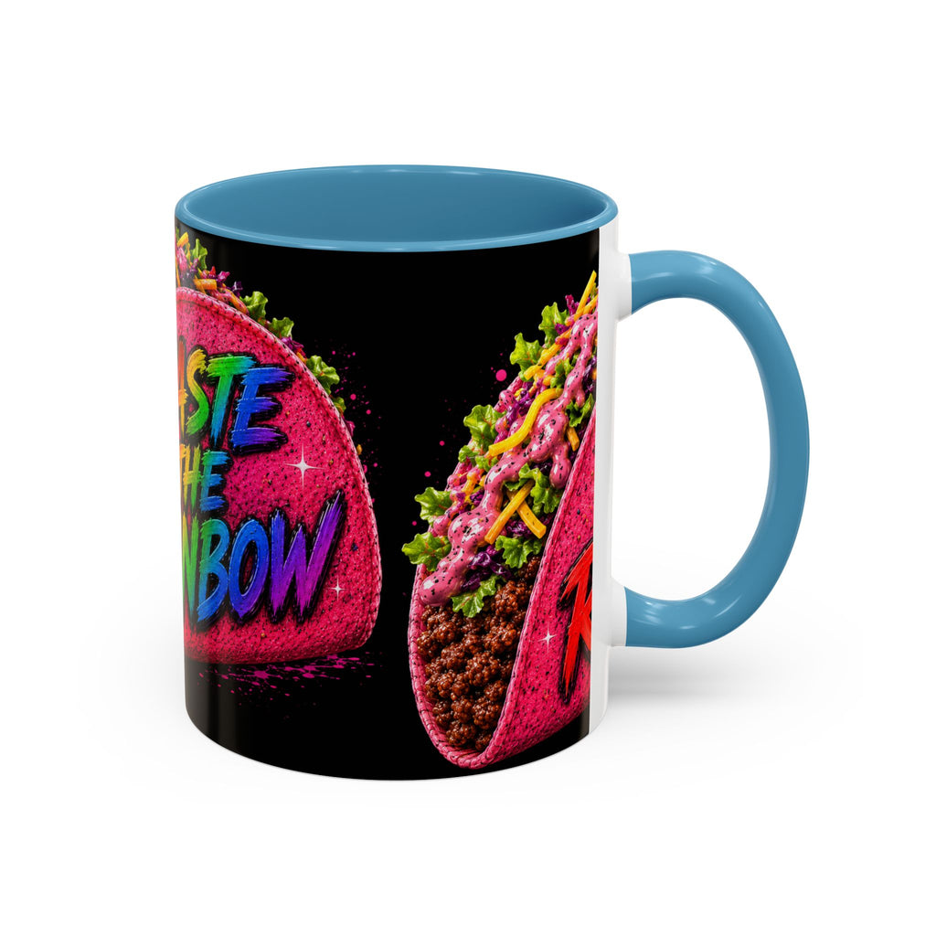 Taste The Rainbow Taco Coffee Mug — Colorful Novelty Accent Mug (11/15oz)
