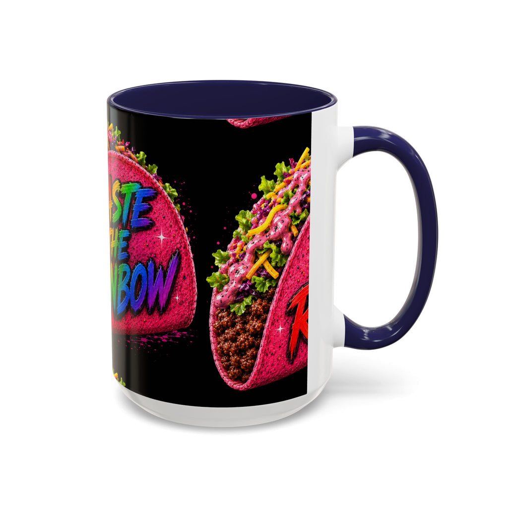 Taste The Rainbow Taco Coffee Mug — Colorful Novelty Accent Mug (11/15oz)