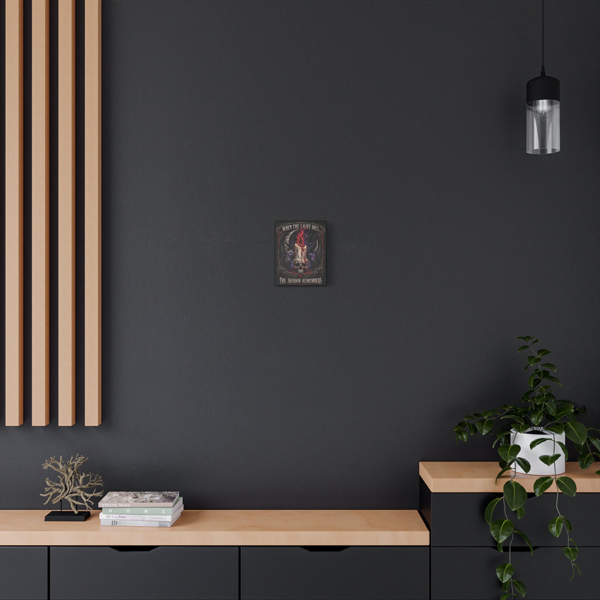 Gothic Candle Skull Canvas – "When the Light Dies, The Shadow Remembers" Matte Stretched Wall Art