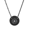 Engraved Star Circle Necklace — Personalized Round Pendant