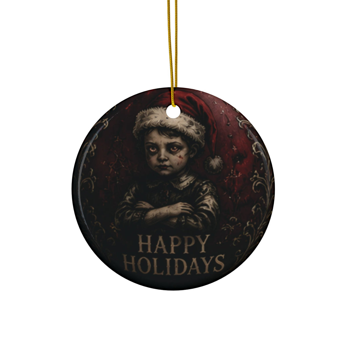 Goth Ceramic Christmas Ornament#2, 2-Side Print, (1pc, 3pcs, 5pcs, 10pcs)