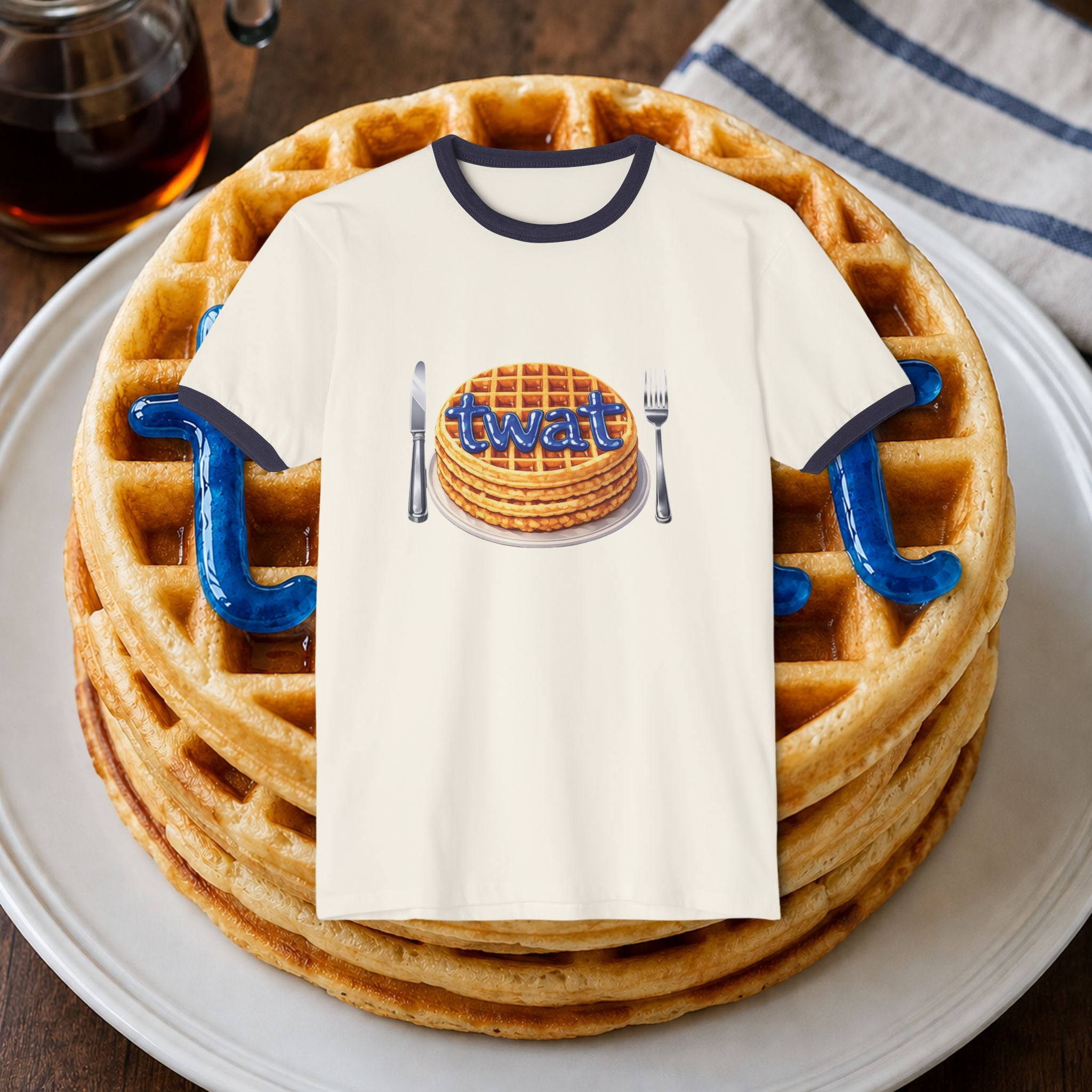 Twat Waffle Graphic Ringer T-Shirt