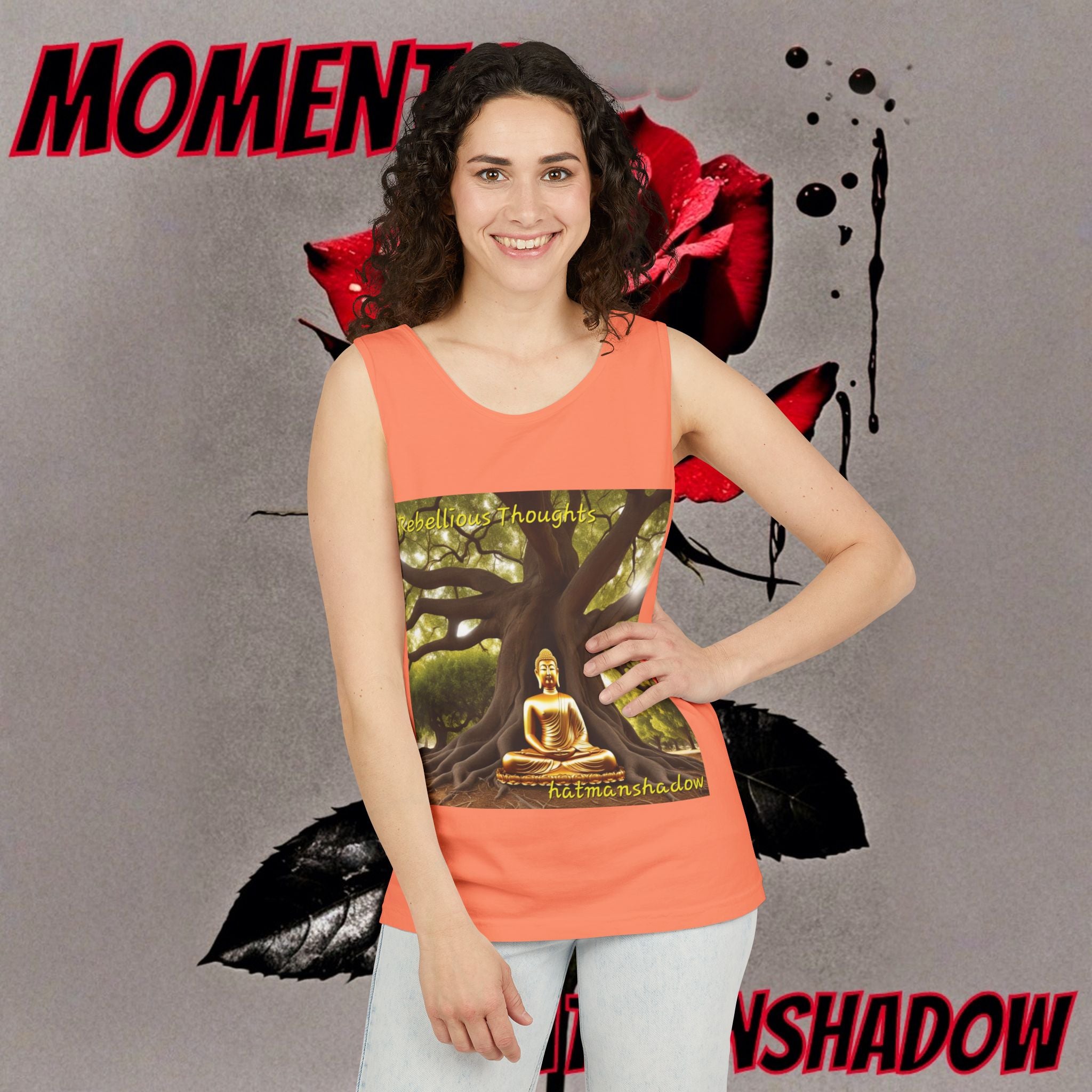Buddha Under Bodhi Tree Tank Top — 'Be Hellow & Thoughtful' Spiritual Meditation Tee