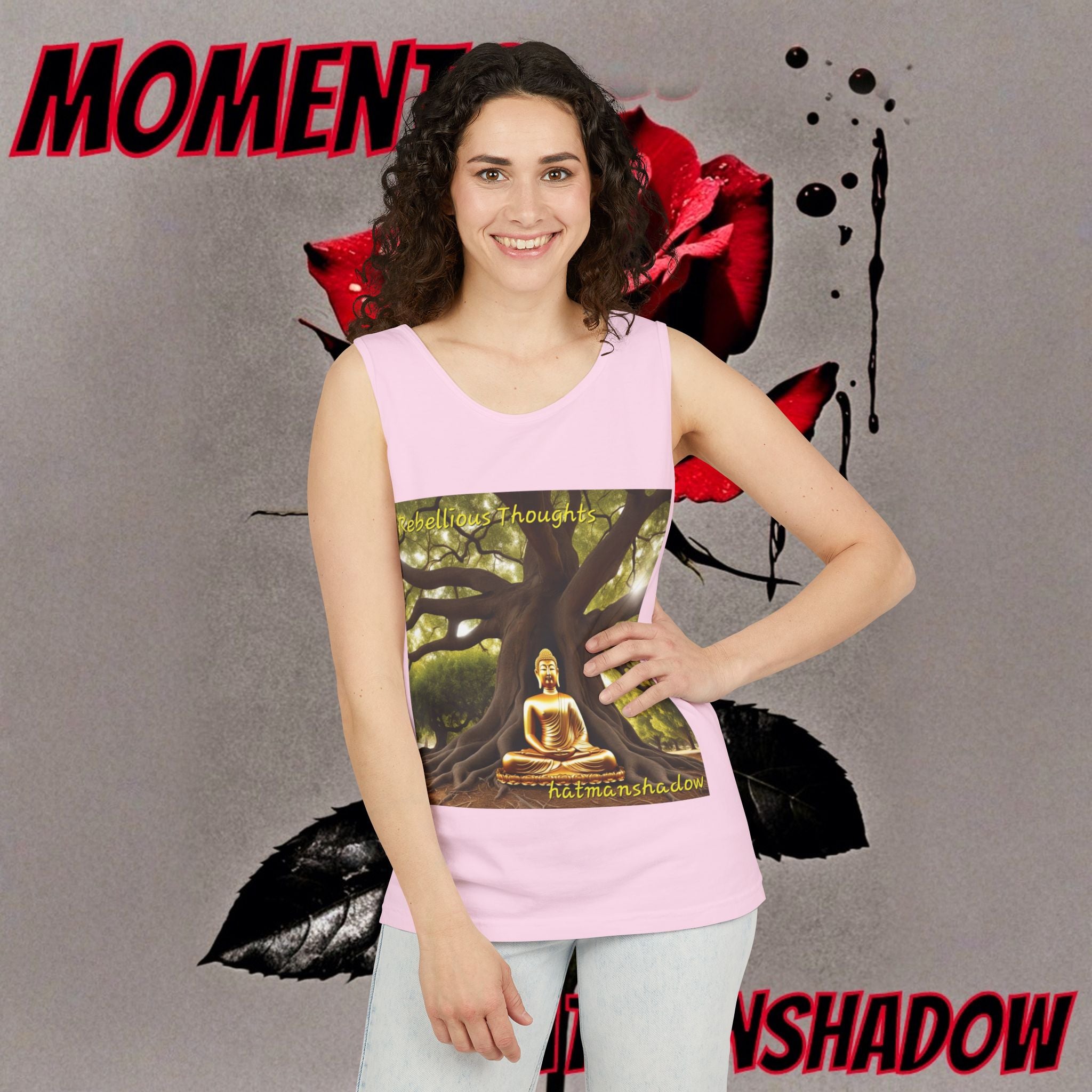 Buddha Under Bodhi Tree Tank Top — 'Be Hellow & Thoughtful' Spiritual Meditation Tee