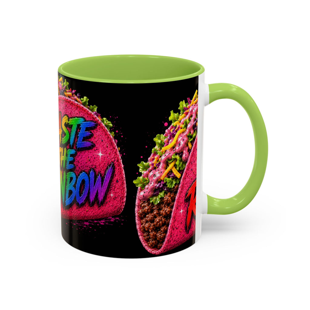 Taste The Rainbow Taco Coffee Mug — Colorful Novelty Accent Mug (11/15oz)