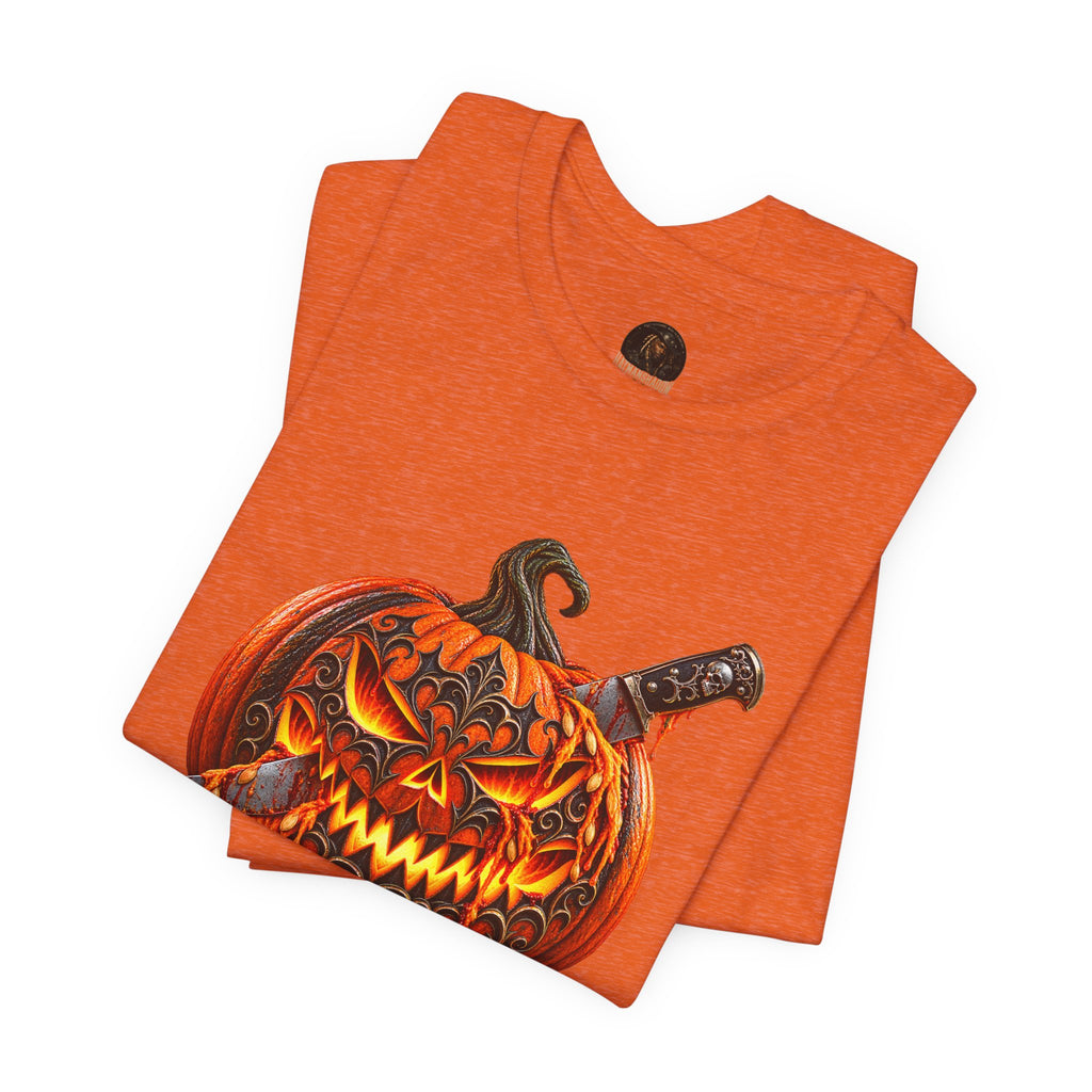 Gothic Carved Pumpkin Unisex Jersey Short Sleeve Tee