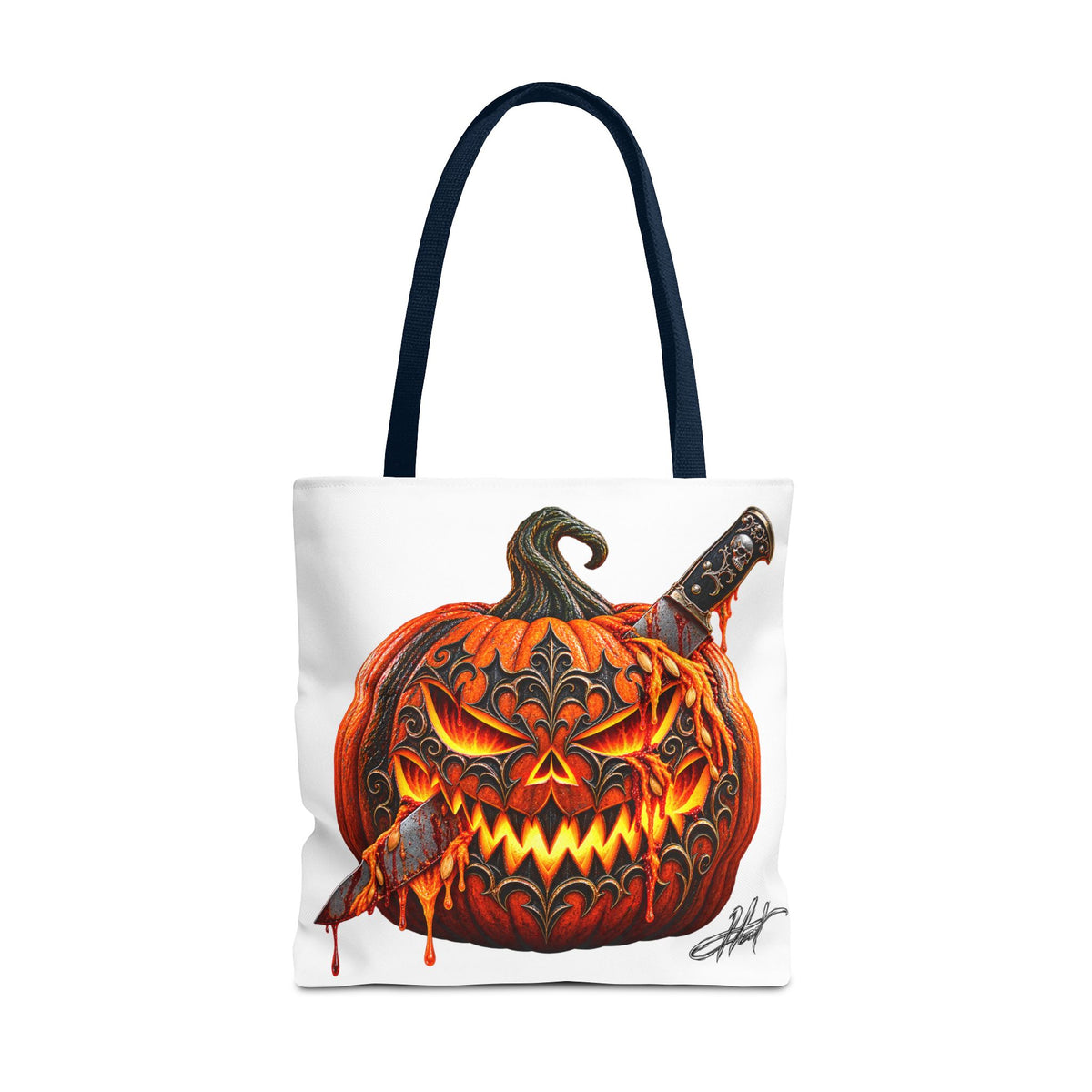 Gothic Carved Pumpkin Tote Bag (AOP)