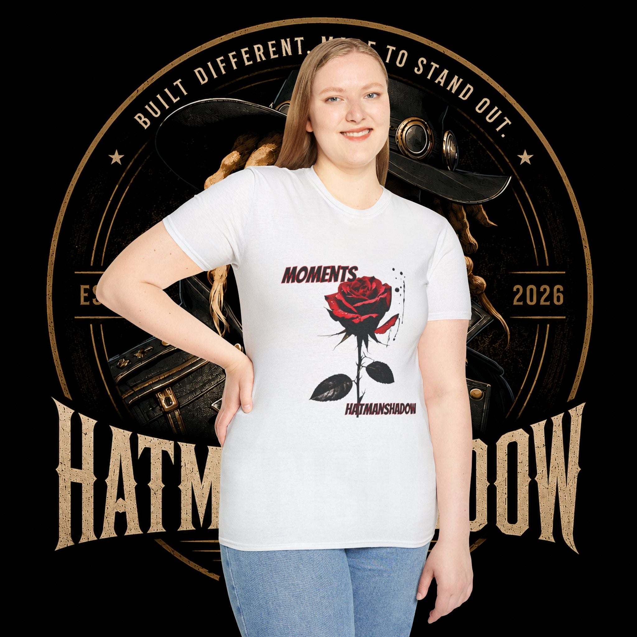Moments Rose T-Shirt — Red Rose Graphic Tee