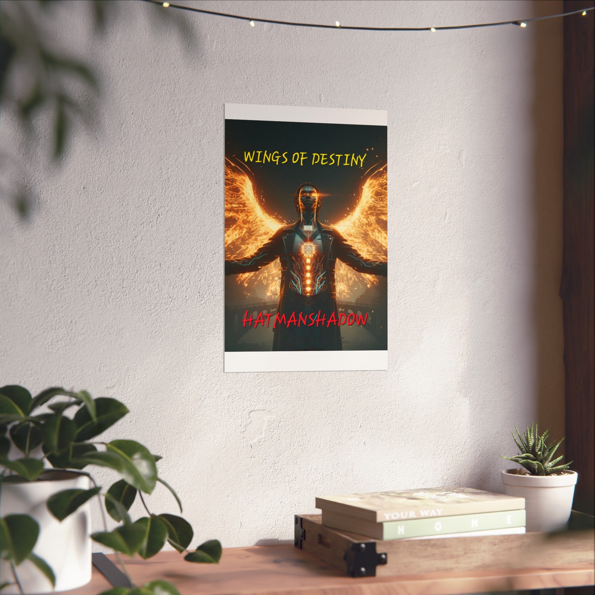 Fine Art Poster — "Wings of Destiny" Cyberpunk Angel Wall Art
