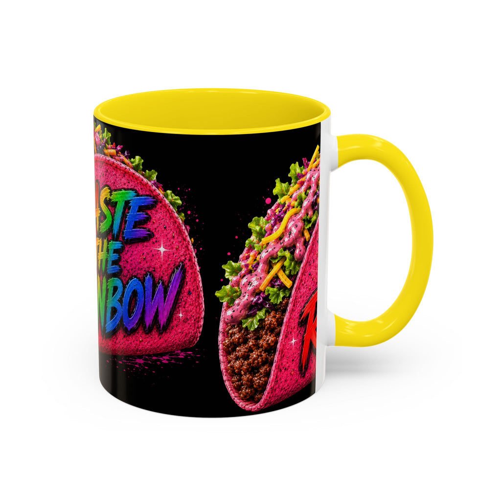 Taste The Rainbow Taco Coffee Mug — Colorful Novelty Accent Mug (11/15oz)