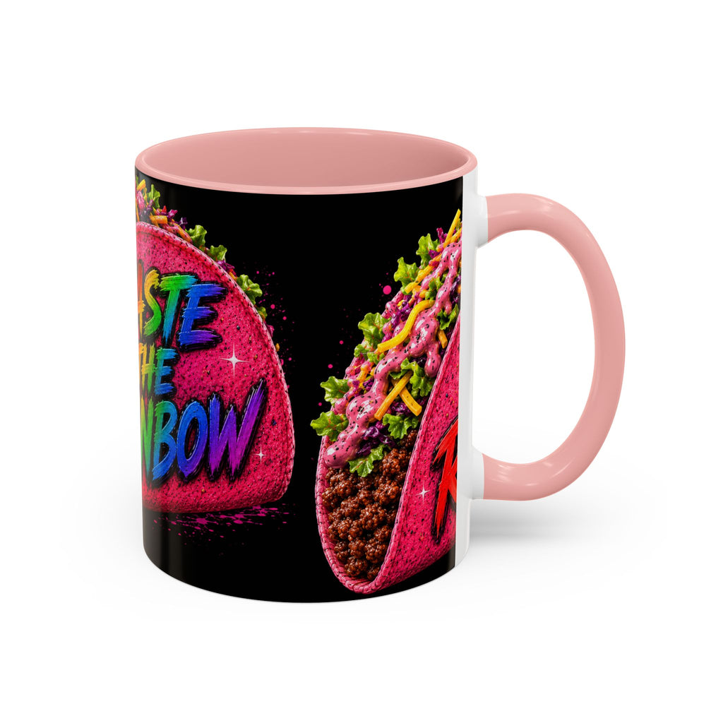 Taste The Rainbow Taco Coffee Mug — Colorful Novelty Accent Mug (11/15oz)