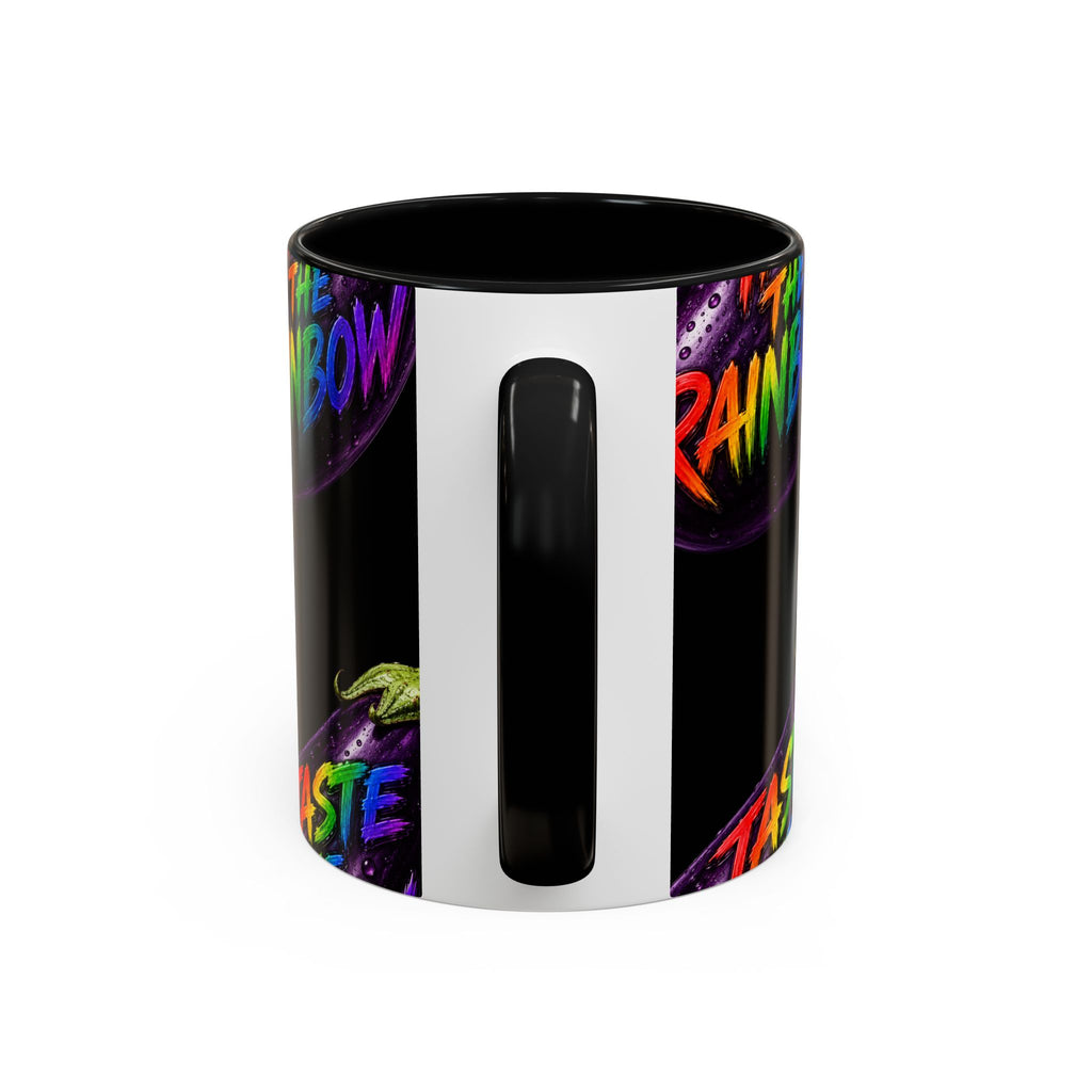 Taste the Rainbow Eggplant Coffee Mug — Pride Rainbow Accent Mug (11/15oz)