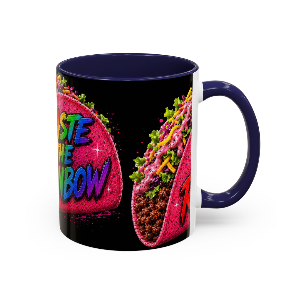 Taste The Rainbow Taco Coffee Mug — Colorful Novelty Accent Mug (11/15oz)