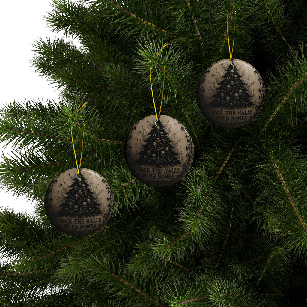 Goth Ceramic Collectable Christmas Ornaments, 2-Side Print, (1pc, 3pcs, 5pcs, 10pcs)