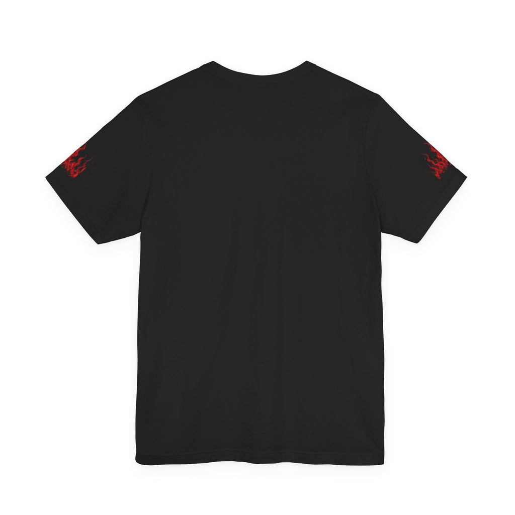 Work-Life Balance Calendar T-Shirt — Horror Skull Flames Graphic Tee