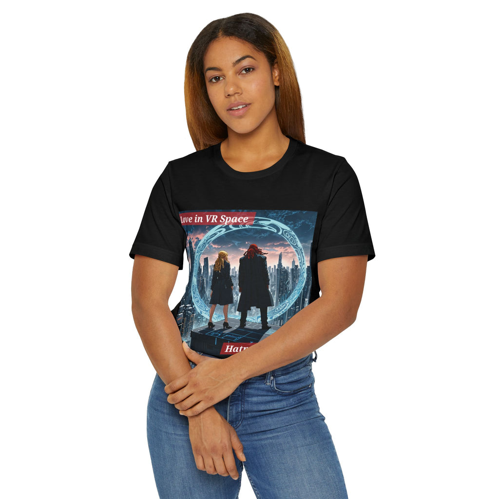 VR Love Graphic T-Shirt — "Love in VR Space" Sci‑Fi Couple Tee