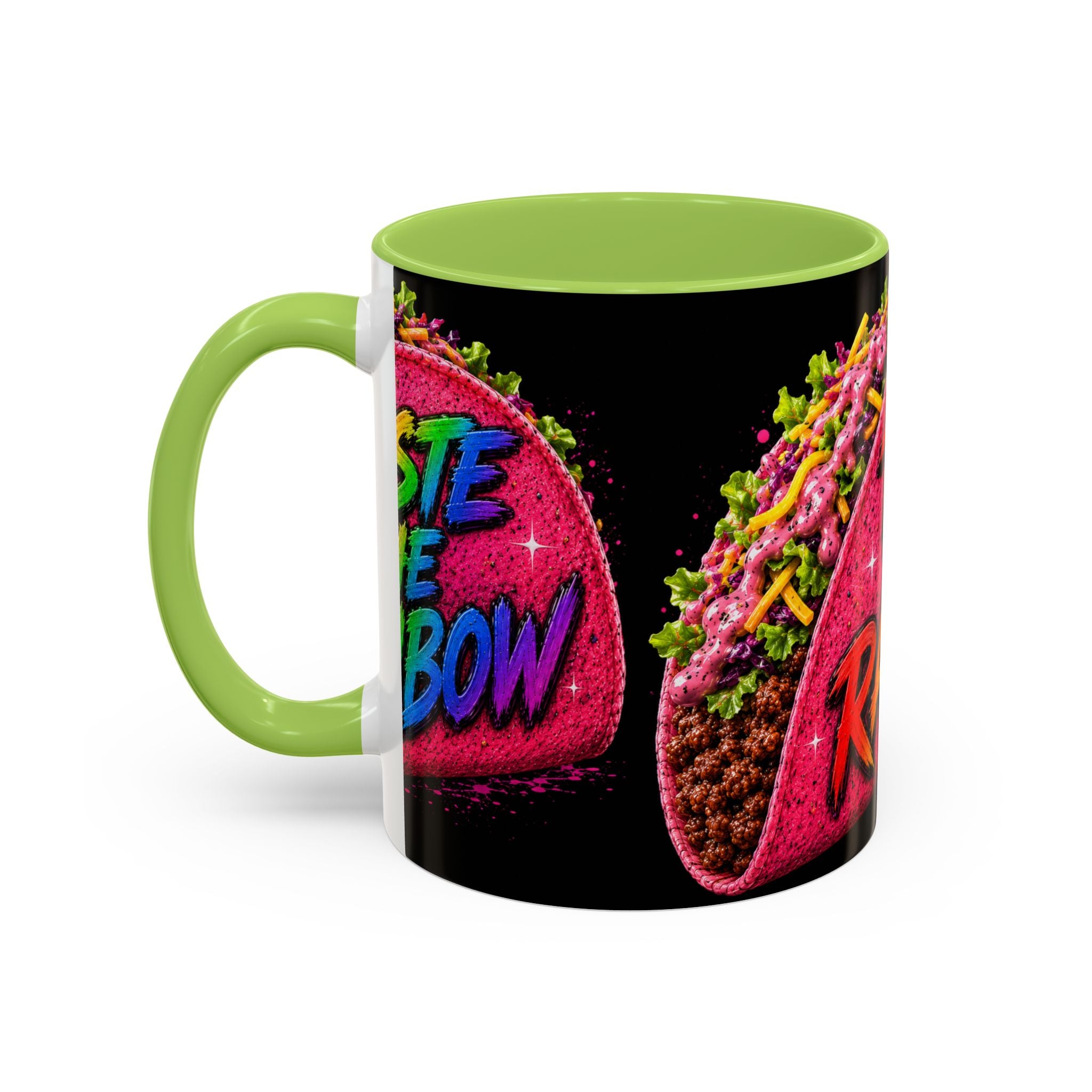 Taste The Rainbow Taco Coffee Mug — Colorful Novelty Accent Mug (11/15oz)