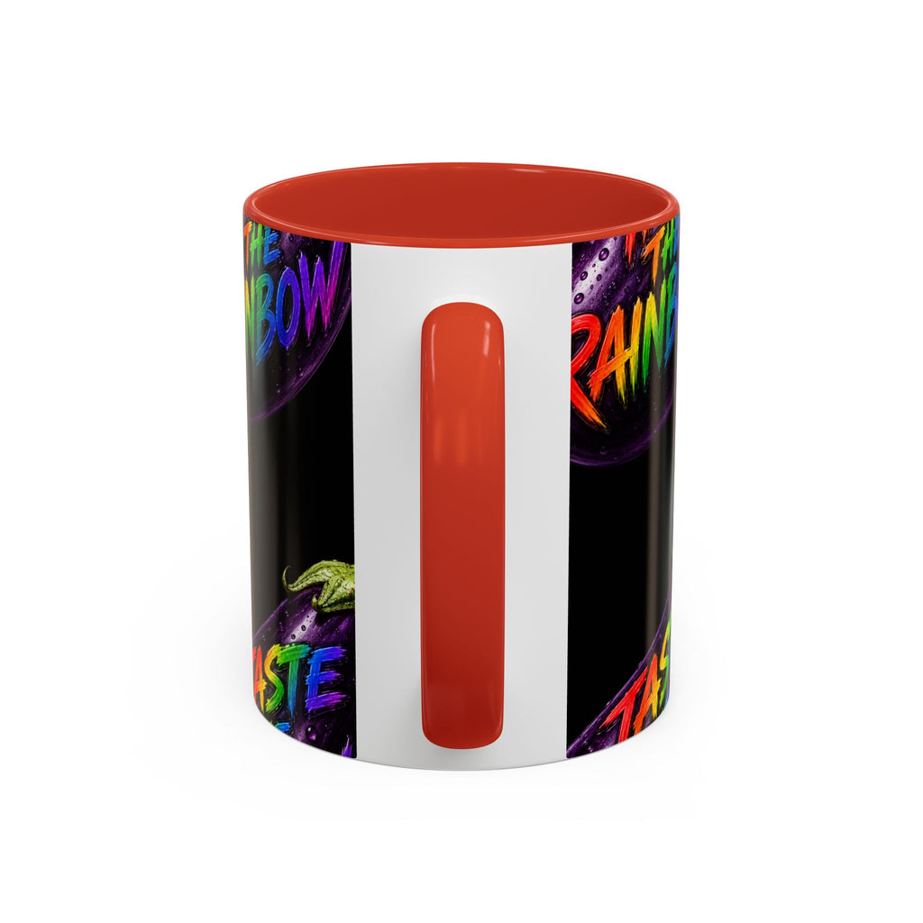 Taste the Rainbow Eggplant Coffee Mug — Pride Rainbow Accent Mug (11/15oz)