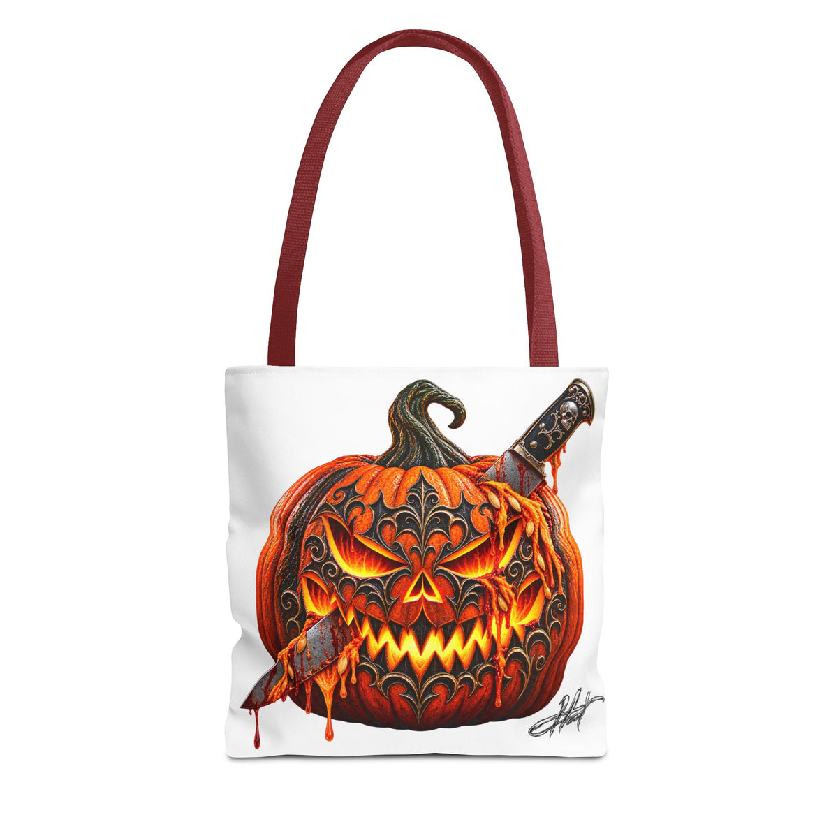 Gothic Carved Pumpkin Tote Bag (AOP)