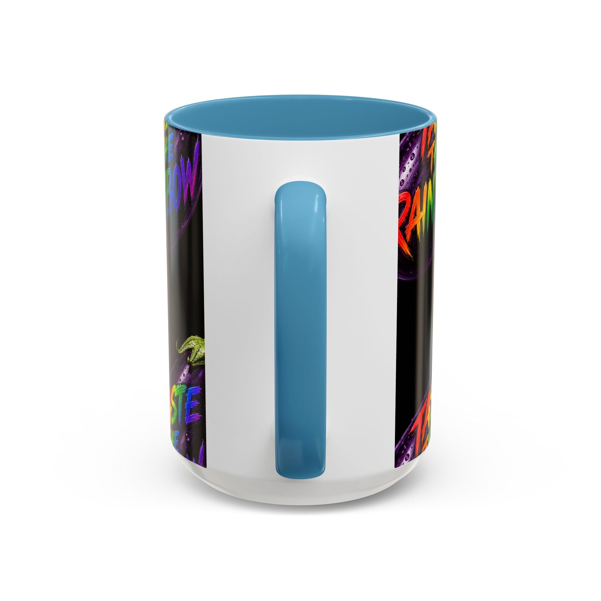 Taste the Rainbow Eggplant Coffee Mug — Pride Rainbow Accent Mug (11/15oz)