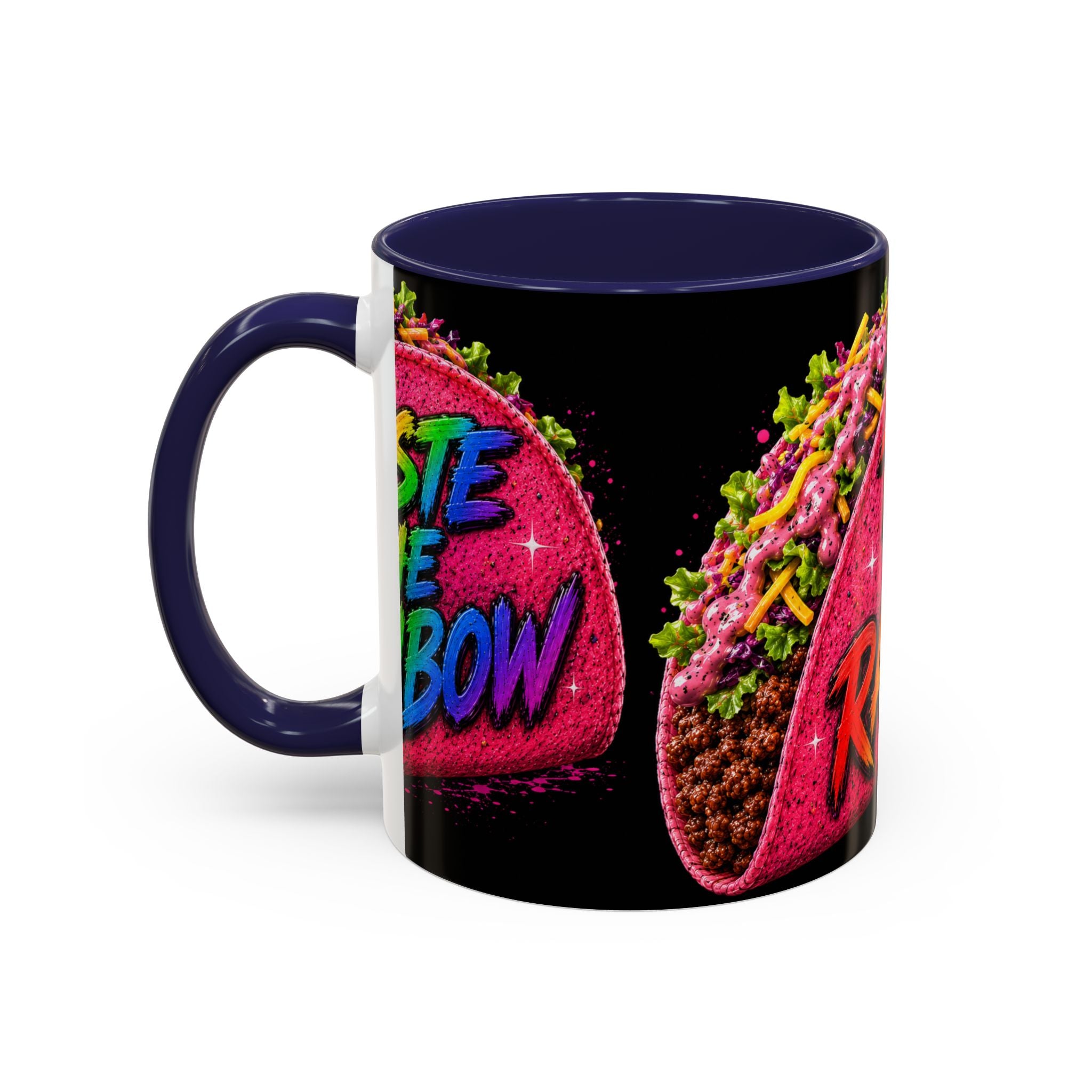 Taste The Rainbow Taco Coffee Mug — Colorful Novelty Accent Mug (11/15oz)