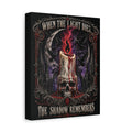 Gothic Candle Skull Canvas – "When the Light Dies, The Shadow Remembers" Matte Stretched Wall Art