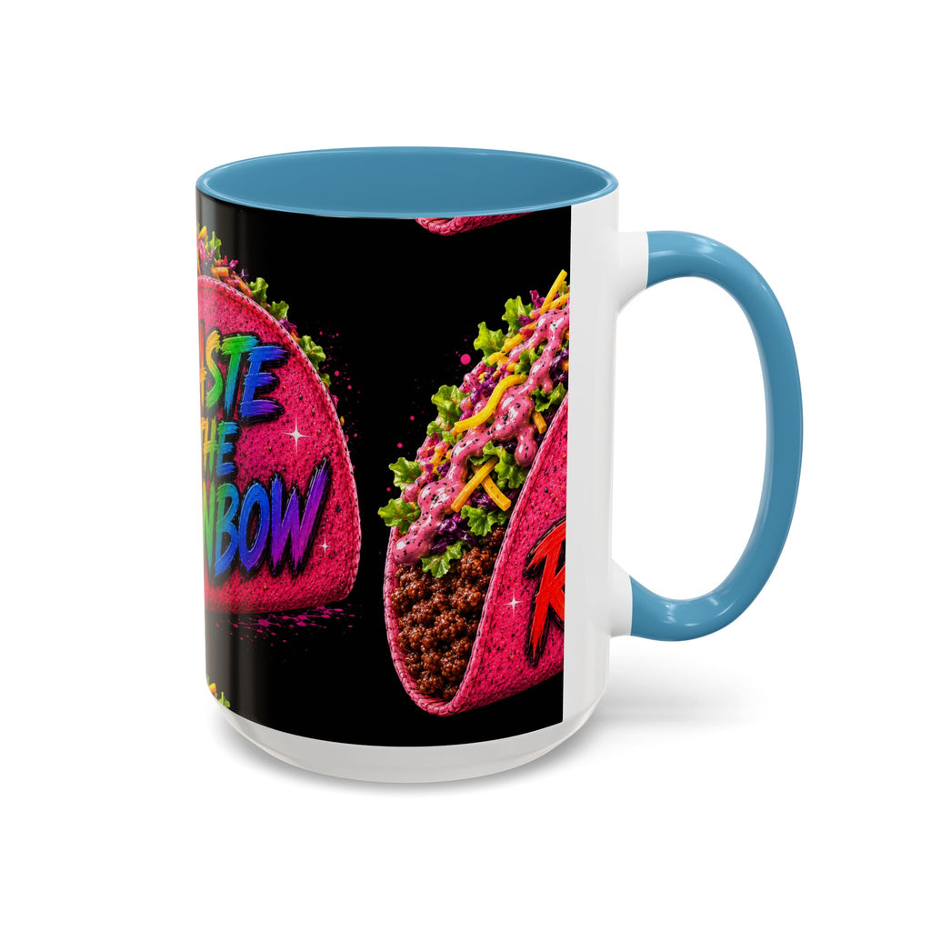 Taste The Rainbow Taco Coffee Mug — Colorful Novelty Accent Mug (11/15oz)
