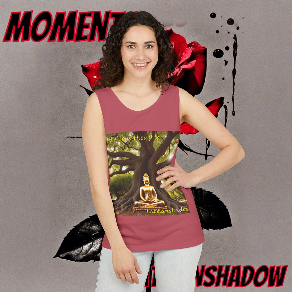 Buddha Under Bodhi Tree Tank Top — 'Be Hellow & Thoughtful' Spiritual Meditation Tee