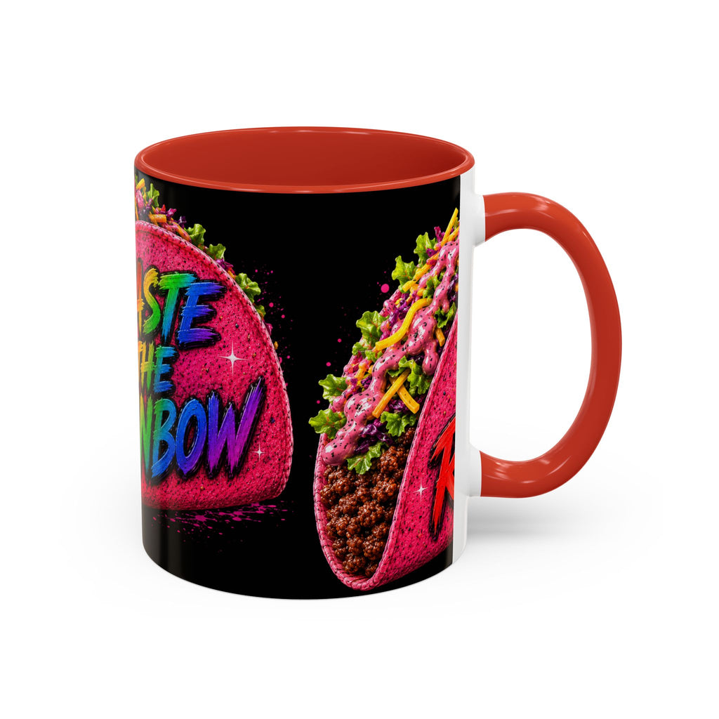 Taste The Rainbow Taco Coffee Mug — Colorful Novelty Accent Mug (11/15oz)