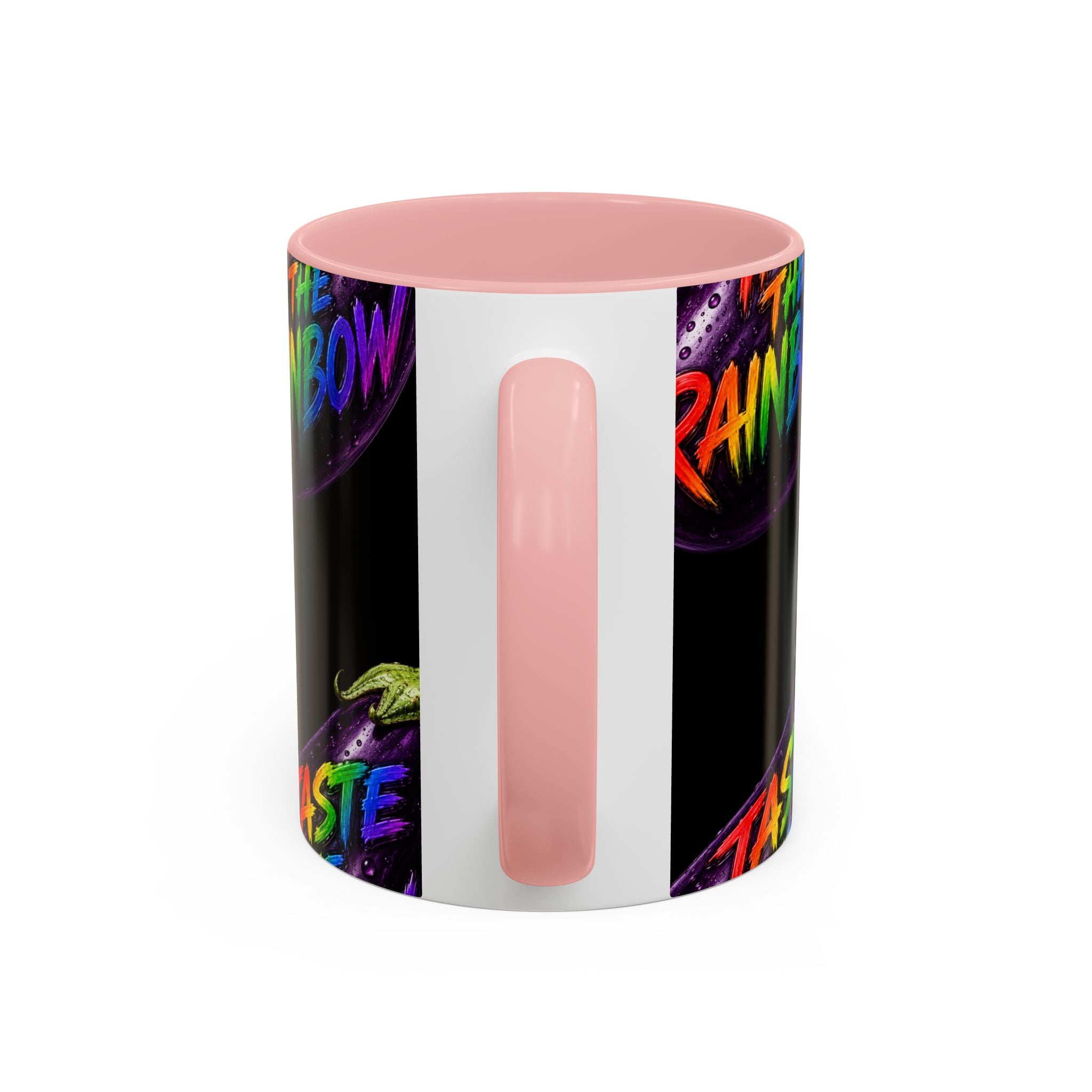 Taste the Rainbow Eggplant Coffee Mug — Pride Rainbow Accent Mug (11/15oz)
