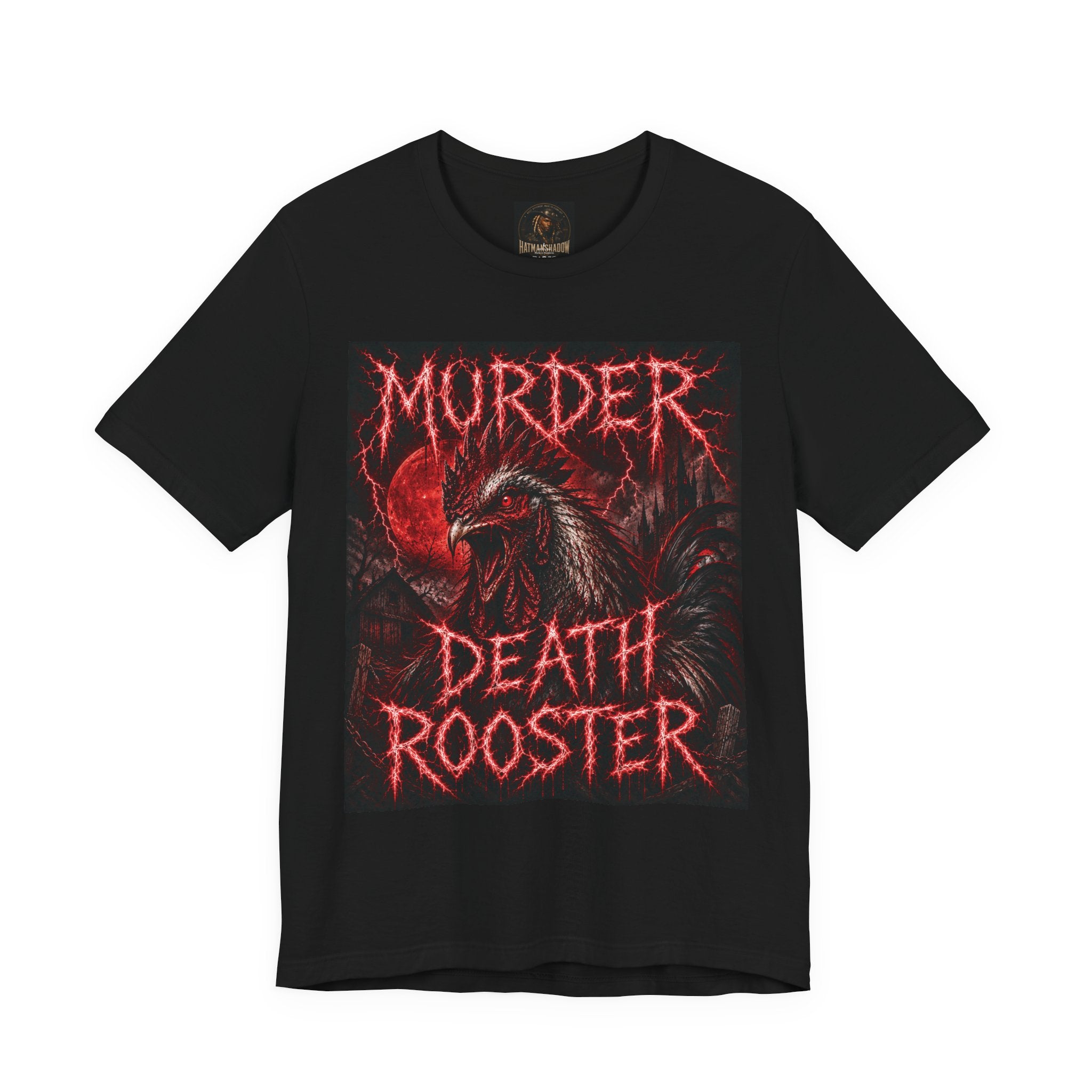 Death Rooster T-Shirt — "Murder Death Rooster" Dark Metal Graphic Tee